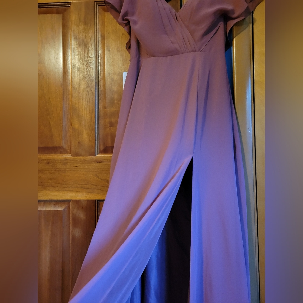 Azazie Rylee Bridesmaid Dress Size 8 Desert Rose - Picture 13 of 15